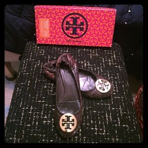 Tory Burch Snake Print Reva Flats