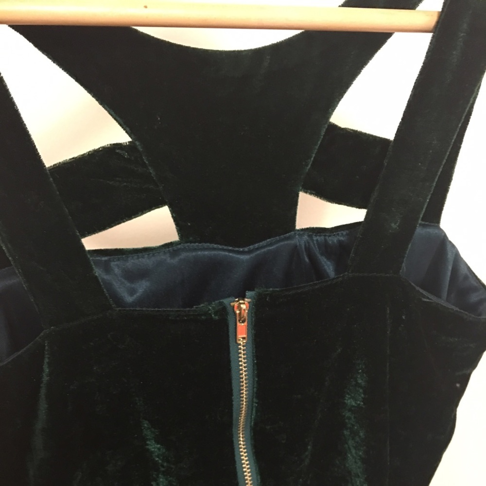 Dark green suede velvety dress