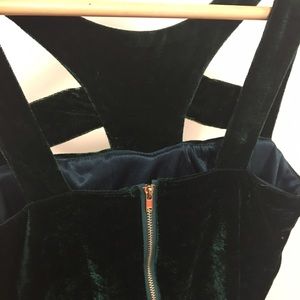 Dark green suede velvety dress