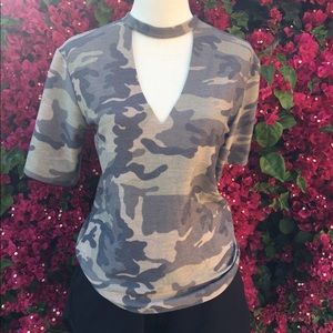 Camouflage Choker top