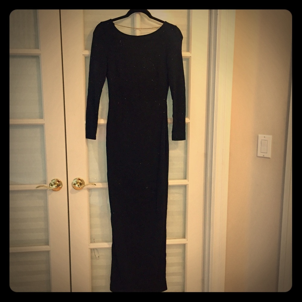NWT Super Long Glittery Black Dress by H&M