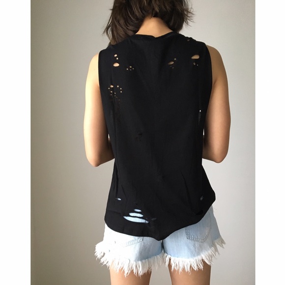 Rebel chic here comes da GIRL POWER destroyed top - Picture 3 of 4