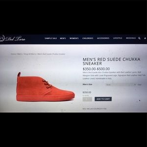 Men's Del Toro Red Suede Chukka Sneaker