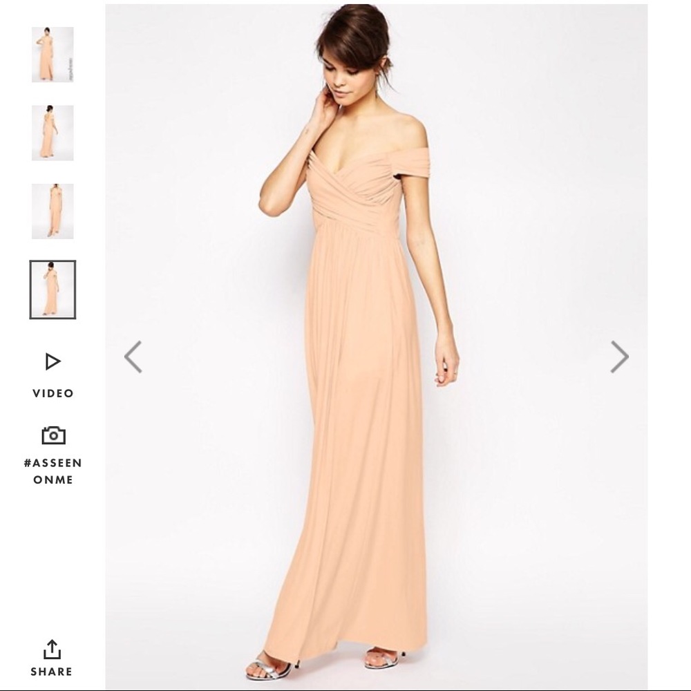 Petite Off the Shoulder Maxi Dress