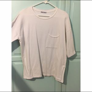 ZARA Trafaluc White Oversized Tee
