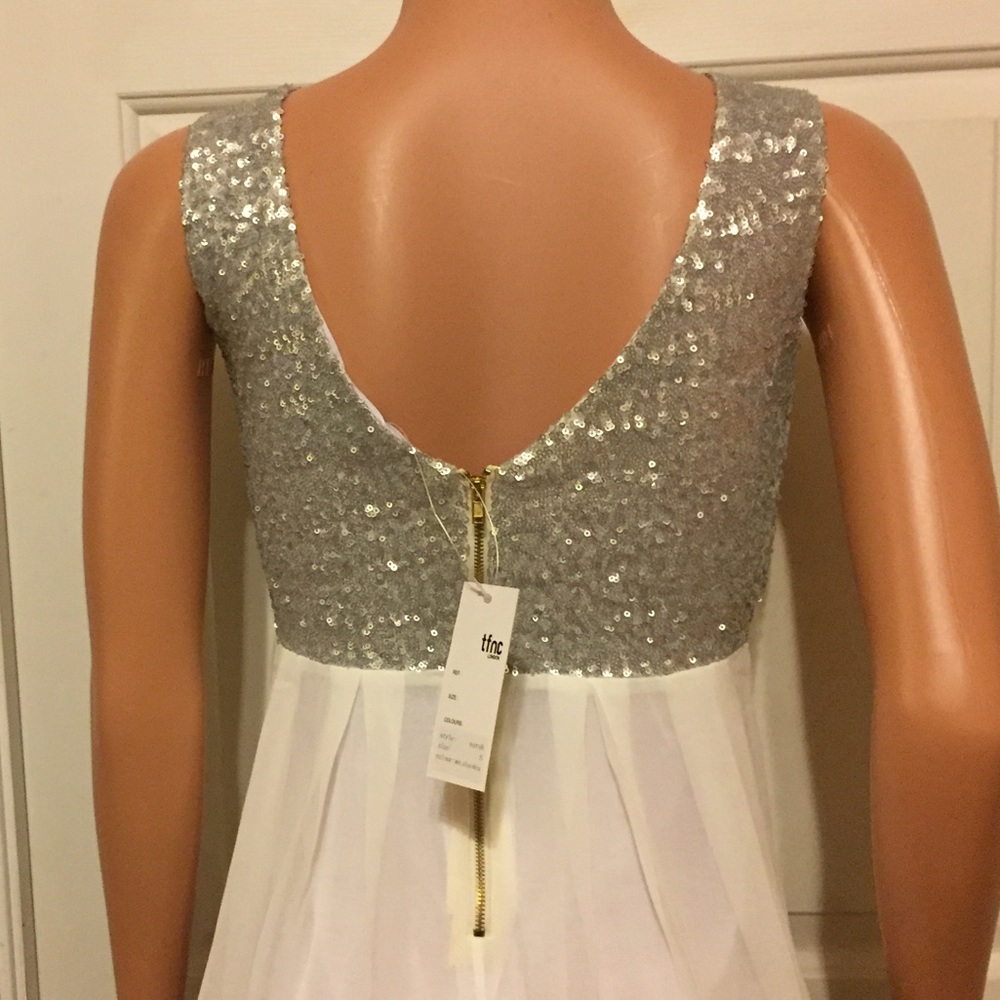 ❌SOLD❌ NWT TFNC Sequin Low Back White Mini Dress - Picture 7 of 8