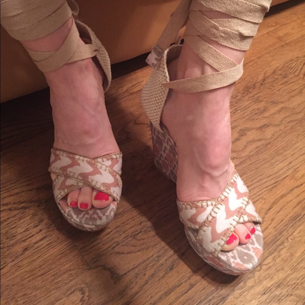 Theodora and Callum Ikat print espadrille sandal