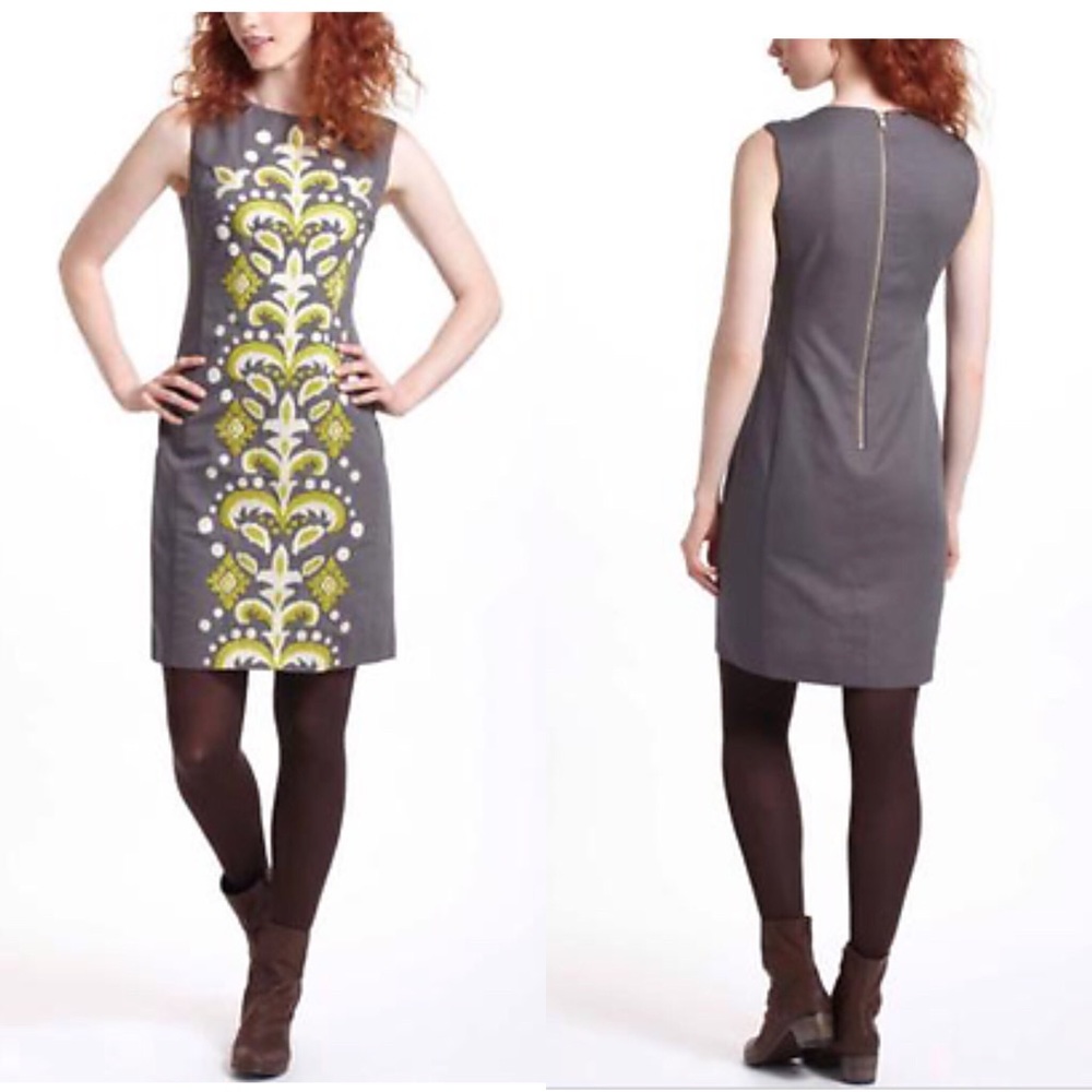 NWOT Anthropologie Tabitha Embroidered Shift Dress