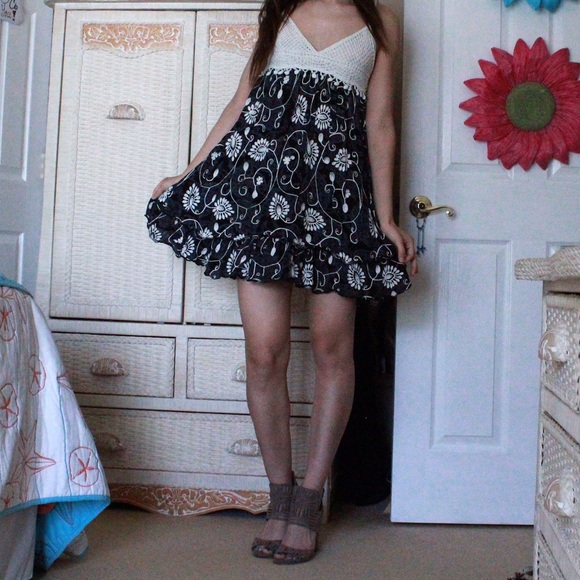 💐Navy blue stitch & crochet dress💐 - Picture 4 of 8