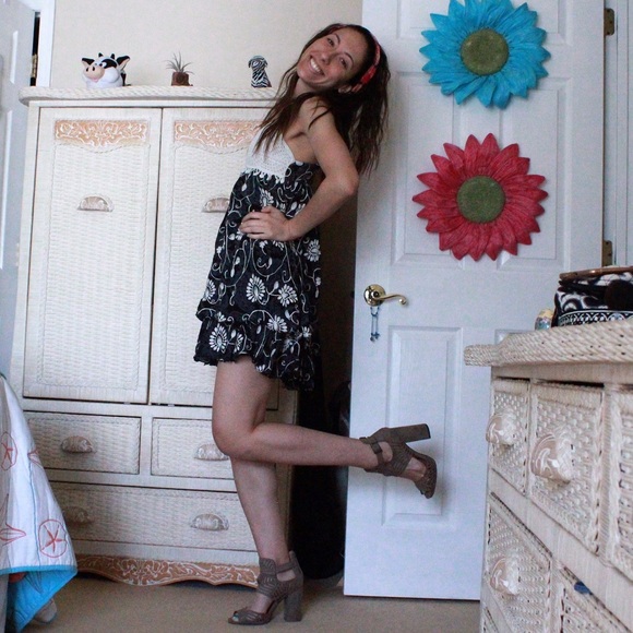 💐Navy blue stitch & crochet dress💐 - Picture 5 of 8