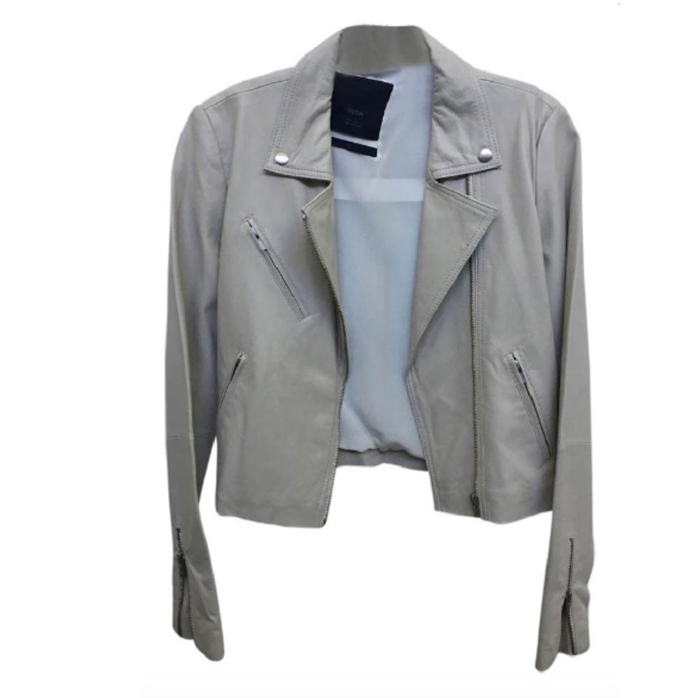 VEDA cream leather jacket