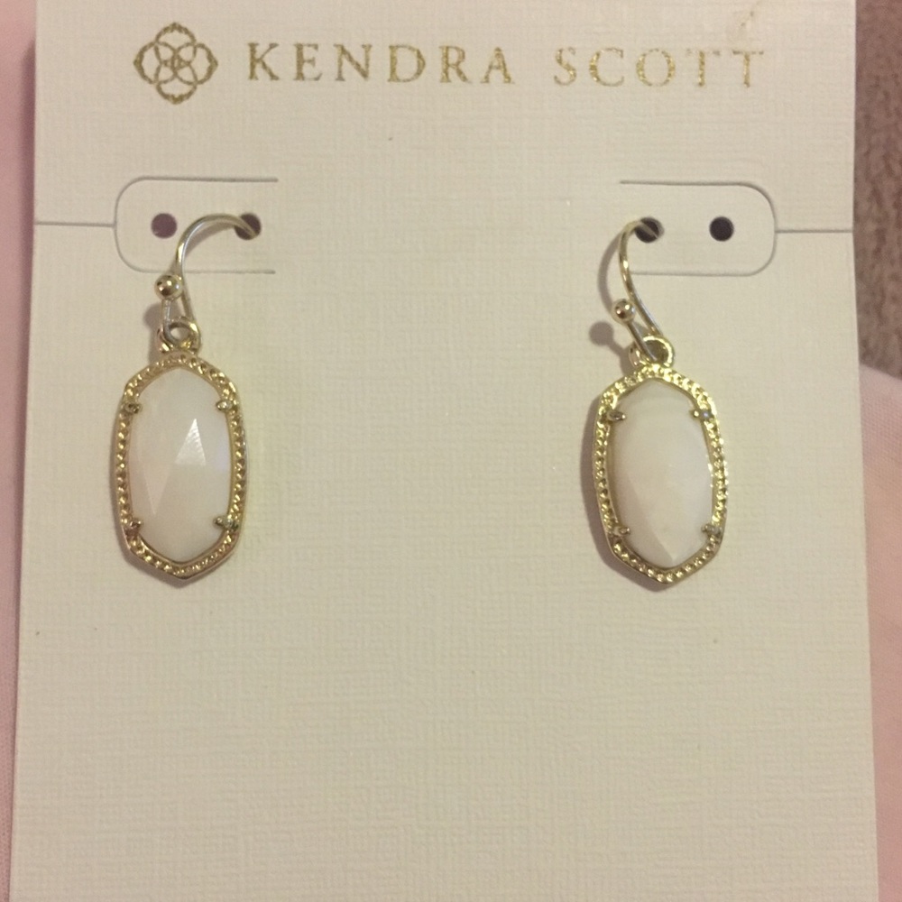 Kendra Scott lee earring white and gold