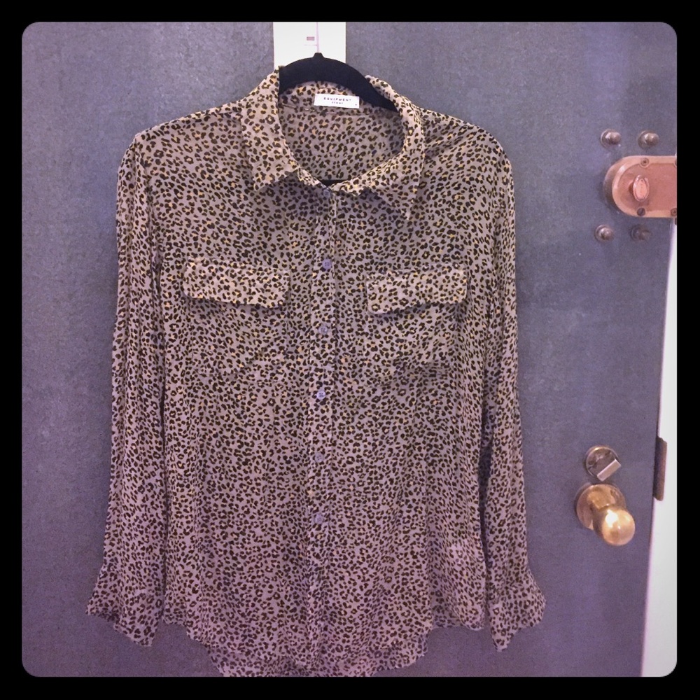 Equipment printed silk blouse