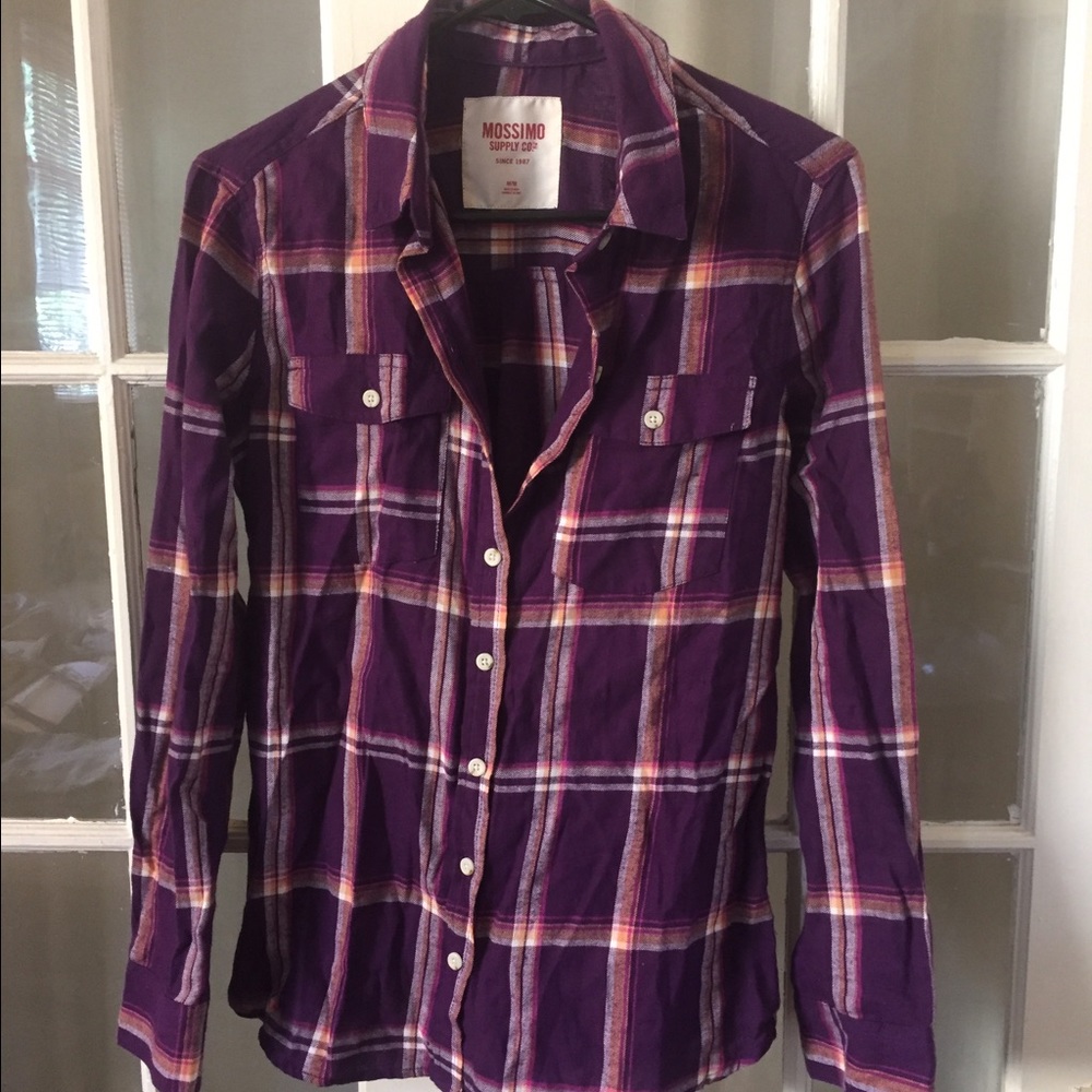 Mossimo Supply Co. Purple Fitted Flannel