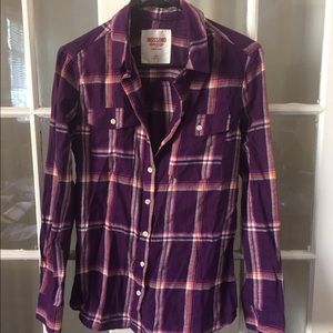 Mossimo Supply Co. Purple Fitted Flannel