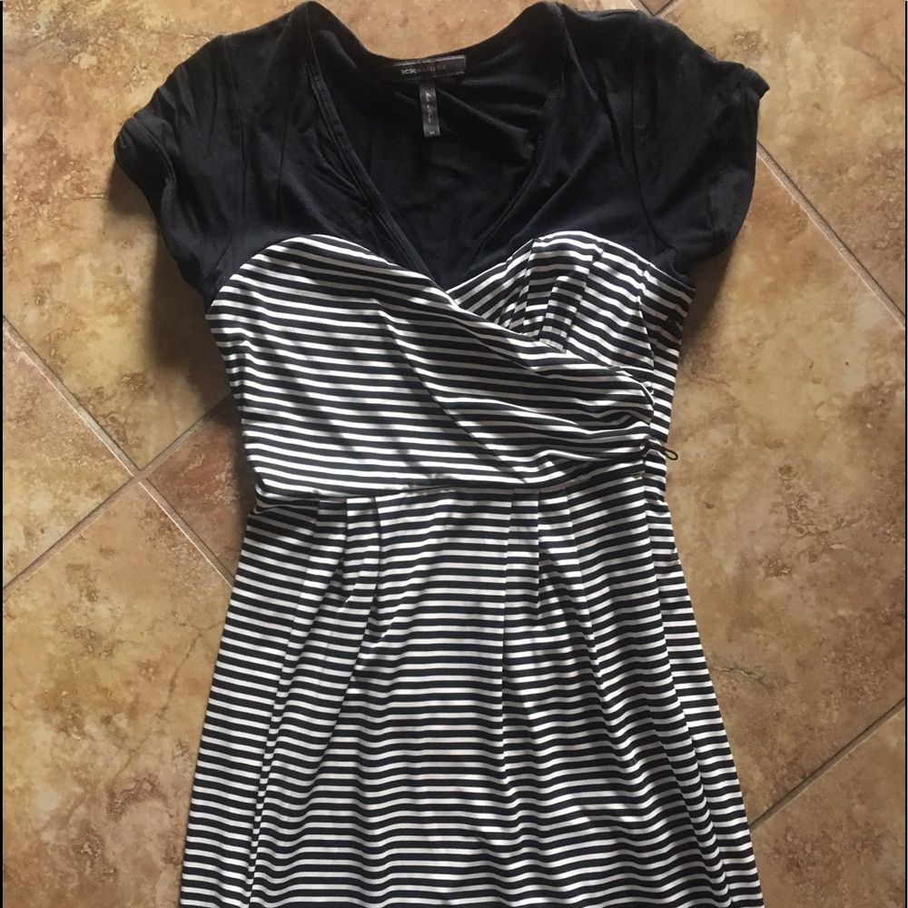 Stripe cap sleeve dress