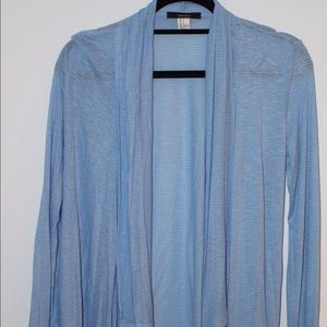 blue cardigan