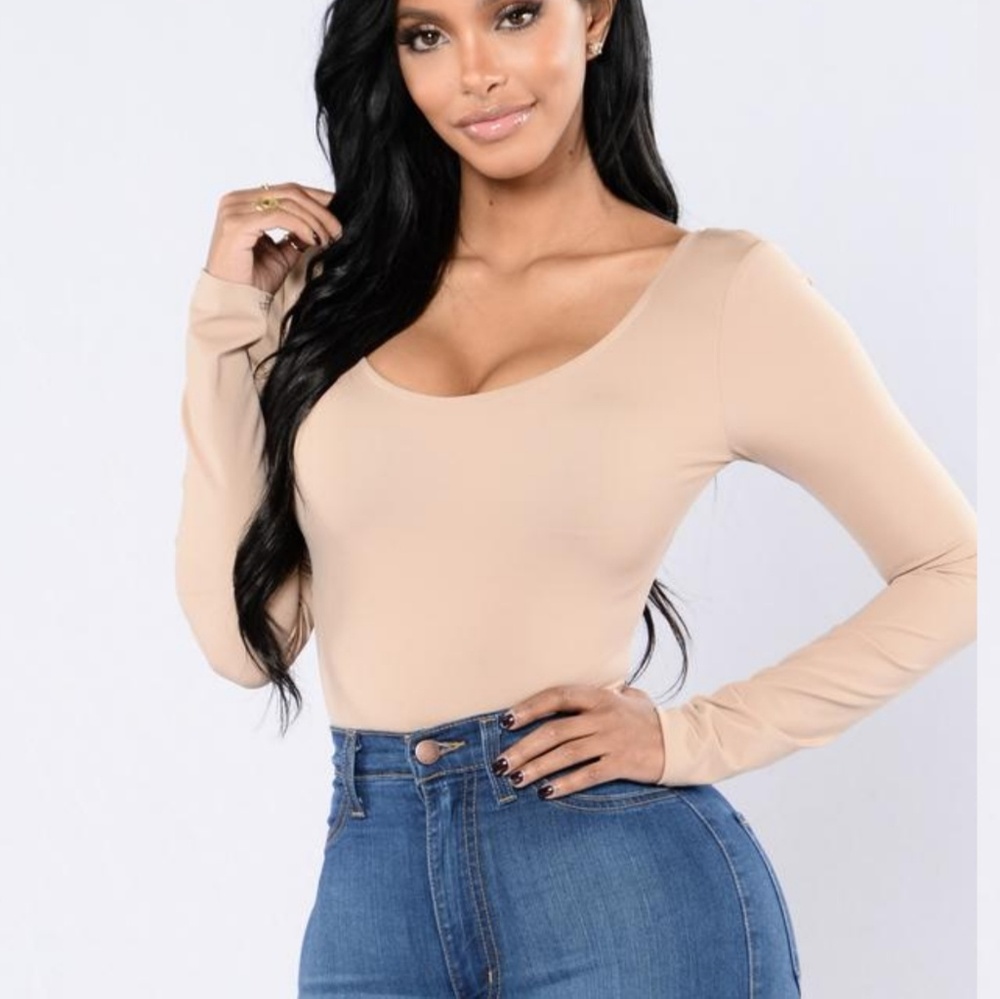 Nude one piece long sleeved top
