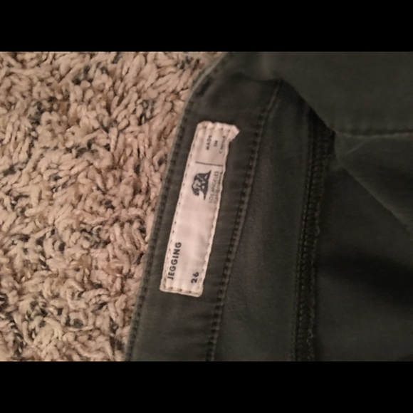 Olive green jeggings, size 26 - Picture 2 of 2
