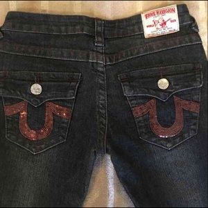 True Religion Cropped Sequin Jeans- 26