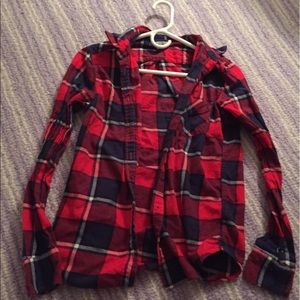 Red, blue and white flannel