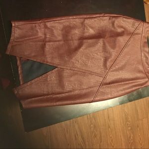 Never worn faux leather skirt