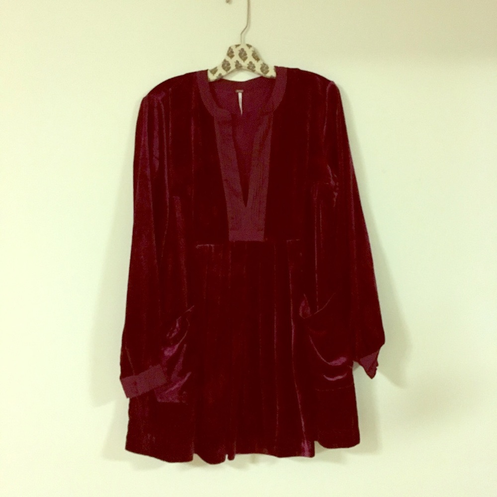 Free People Velvet Shirtdress