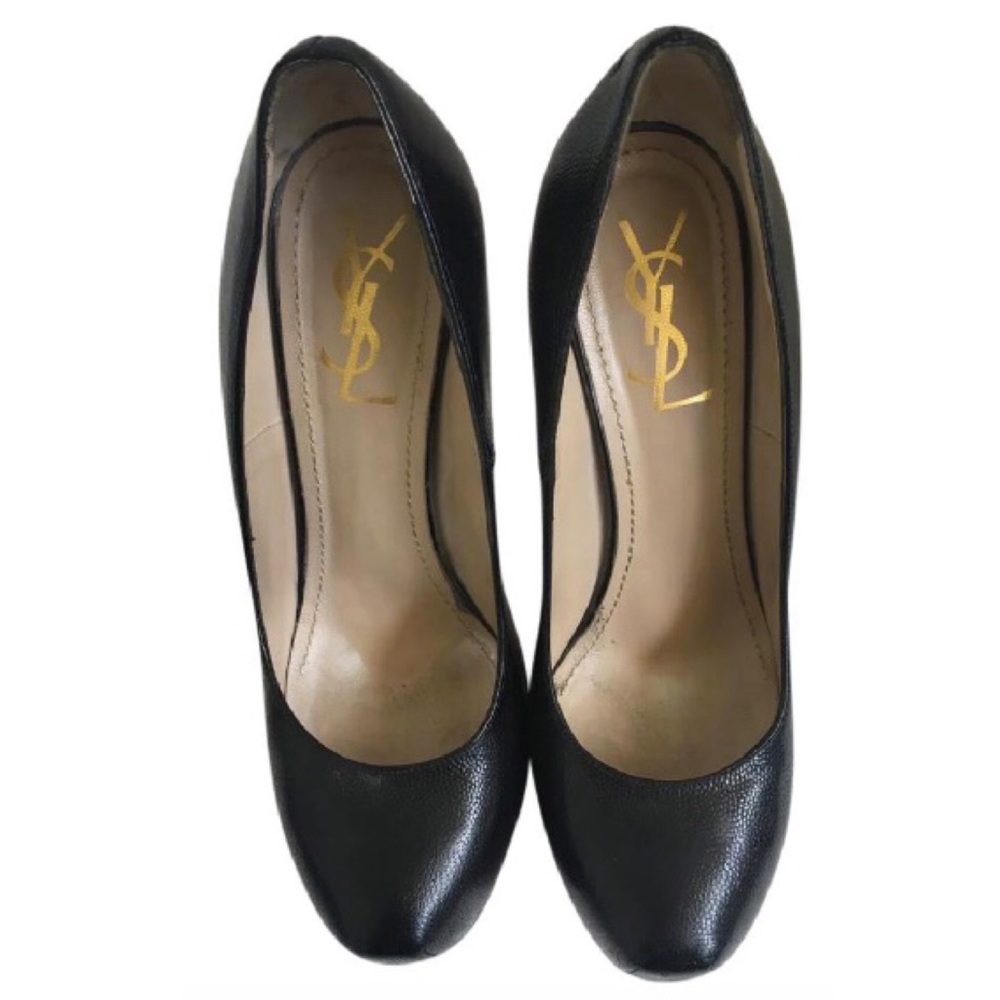 YSL BLack platform pumps