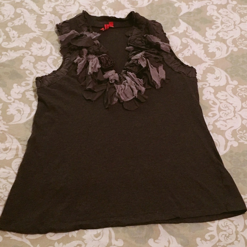 Sleeveless Dark Gray Top