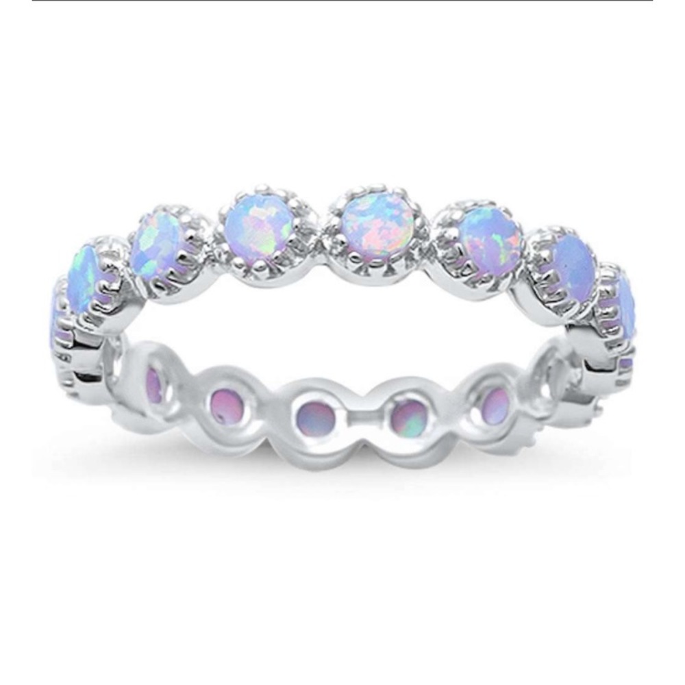 Sterling silver 925 opal band - Picture 4 of 8