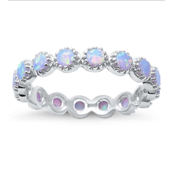 Sterling silver 925 opal band - Picture 4 of 8