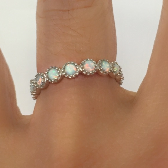 Sterling silver 925 opal band - Picture 5 of 8