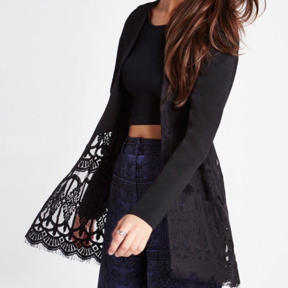 BCBGeneration Lace Overlay Blazer