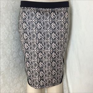 Plus size (1X 2X) Black Tube Skirt w/tribal print