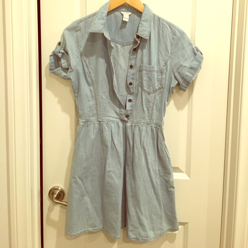 Chambray Button up tea dress