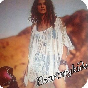 HP New Gorgeous Boho White Lace dress/Coverup 1X