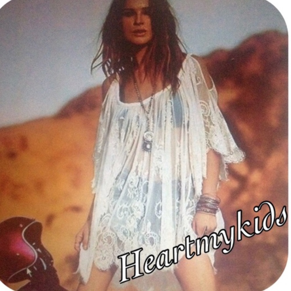 NEW Sexy Boho White Lace dress/coverup sz Med