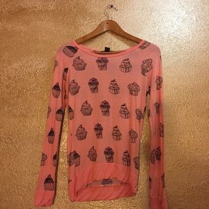 Cupcake print long sleeve