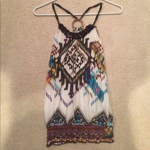 Beaded strapped tank top