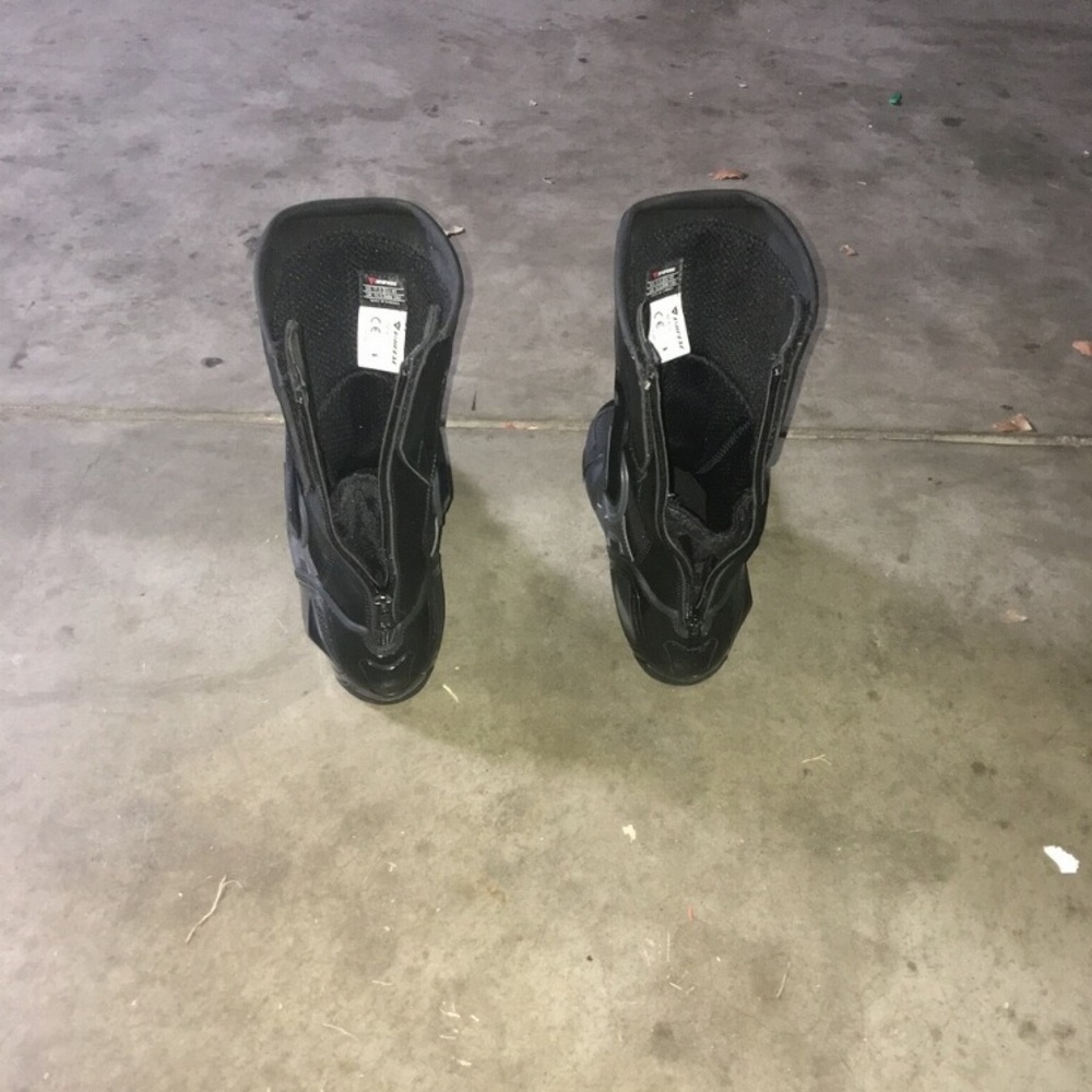 The boots are Dainese, size 11 1/2