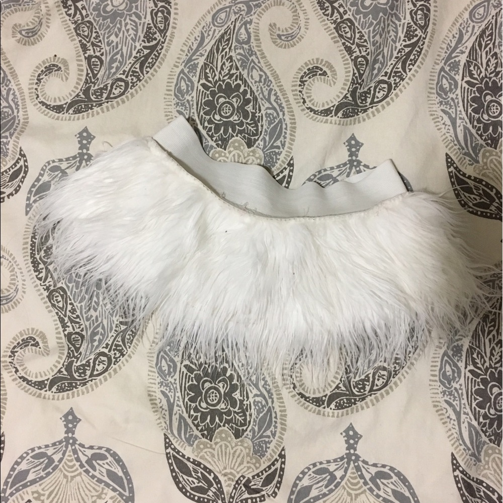 White fur skirt