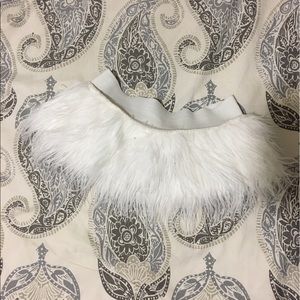 White fur skirt