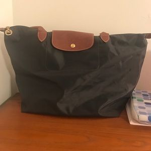 Charcoal Gray Longchamp Large Tote