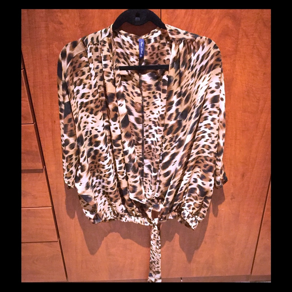 Leopard sheer blouse, classic leopard pattern!