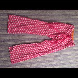 Pink polka dot pajama pants