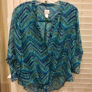 Chicos Tie-Front Blouse
