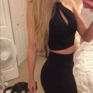 Black two piece dress LuLus