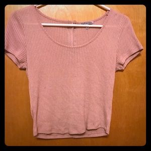 Pink crop top with zipper
