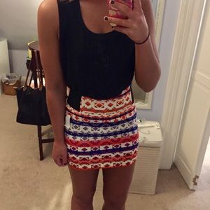 NWT Patterned Mini Skirt