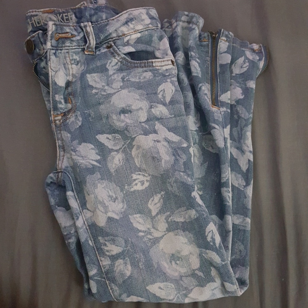 Rose Print Jeans